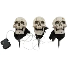 Europalms Halloween Totenköpfe mit Erdspieß 29 cm Schwarz/Weiß