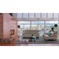 Calia Italia 2-Sitzer Cezanne, italienisches Design trifft erstklassigen Sitzkomfort, Leder, Edles Designsofa in besonders langlebigen & pflegeleichten Lederarten grau
