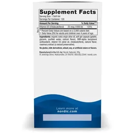 Nordic Naturals Vitamin D3 1000 IU Softgels 120 St.