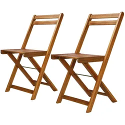 vidaXL Outdoor-Bistrostühle 2 Stk. Massivholz Akazie