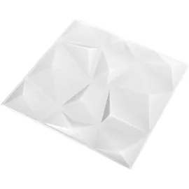 vidaXL Wandpaneele Diamant Weiß 12 St. 50 x 50 cm
