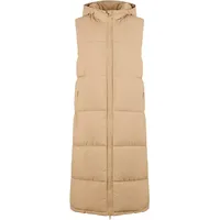 URBAN CLASSICS Long Hooded Puffer Weste Union Beige 3XL