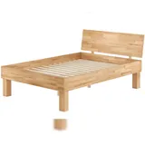 Erst-Holz Extra stabiles hohes Massivholzbett 140x220 Seniorenbett Zubehör wählbar V-60.81-14-220 Rollrost inkl.