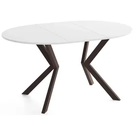 WFL GROUP Valio Ø 90 cm ausziehbar 130 cm weiß