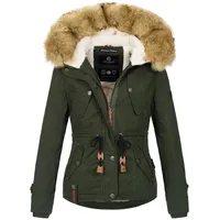 Navahoo Winterjacke "Pearl", Damen, Gr. M (38), grün, Obermaterial: 100% Polyester. Innenseite: 100% Polyester. Futter: 100% Polyester. Fellimitat: 90% Polyacryl, 10% Polyester, Jacken Winterjacke, mit warmem Teddyfell