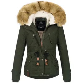 Navahoo Winterjacke "Pearl", Damen, Gr. M (38), grün, Obermaterial: 100% Polyester. Innenseite: 100% Polyester. Futter: 100% Polyester. Fellimitat: 90% Polyacryl, 10% Polyester, Jacken Winterjacke, mit warmem Teddyfell