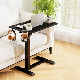 Costway Pflegetisch mit Rollen, Betttisch Krankentisch, Schwarz