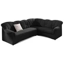 DOMO collection Ecksofa Papenburg B/T/H: 242/190/84 cm L-Form, wahlweise mit Bettfunktion, Langer Schenkel links oder rechts schwarz