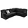 DOMO collection Ecksofa Papenburg B/T/H: 242/190/84 cm L-Form, wahlweise mit Bettfunktion, Langer Schenkel links oder rechts schwarz