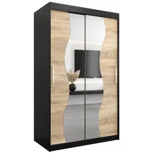 abiks möbel Schwebetürenschrank MADRYT 120 x 200 x 62 cm Schwarz