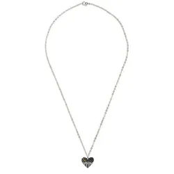 Gemshine Kette mit Anhänger Berge und Mond Ketten   Grau 