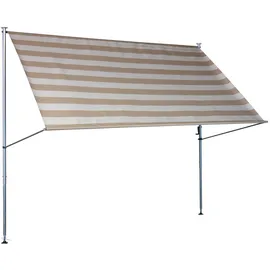 Angerer Klemmmarkise Premium Streifen 300 x 170 cm taupe/weiß