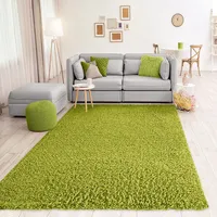 Vimoda Teppich Prime Shaggy Hochflor Langflor Einfarbig Modern Grün
