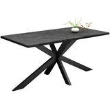 Livetastic Esstisch, Graphit, Schwarz, Metall, Holzwerkstoff, rechteckig, Drehkreuz, 90x78x160 cm, Esszimmer, Tische, Esstische