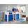 RELITA Hochbett Andi 90 x 200 cm Buche dekor weiß blau rot