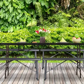 Relaxdays Bierbank 100 x 42 x 25 cm Schwarz