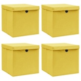 vidaXL Aufbewahrungsbox 32 × 32 × 32 cm 4-tlg. gelb