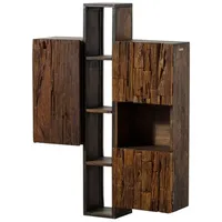 Massivmoebel24 Hängeschrank Akazie / Altholz 85x26x118 braun lackiert sevilla