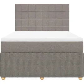 vidaXL Boxspringbett 140 x 200 cm Taupe