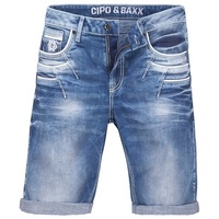 Cipo & Baxx Bermudas, in Denim und mit markanten Taschen 34, blau Herren Bermudas Hosen
