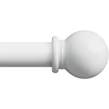 gardinenstange weiß 71-155 cm, wandmontage gardinenstangen set mit Halterungen, Dekorativ 16mm weiss matt gardinenstange 1.5m lang