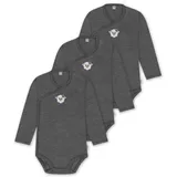 normani Outdoor Sports 3er Pack Merino Baby-Body in Anthrazit | Gr.: 74