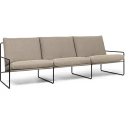 Desert Sand Gartensofa dreifach mit schwarzem Rahmen