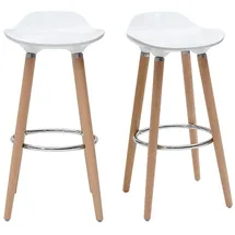 miliboo Design-Barhocker 2er-Set  Weiß