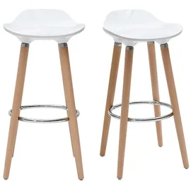 miliboo Design-Barhocker 2er-Set  Weiß