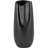 Beliani Dekovase DERBE Steinzeug 32 cm Schwarz