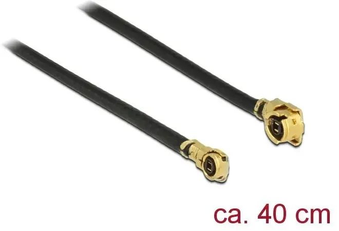 DeLOCK 89650 Koaxialkabel 1.13 0,4 m MHF (I-PEX) MHF IV/ HSC MXHP32 Schwarz, Gold