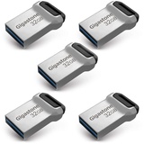 GIGASTONE Z90 USB 3.2 Gen1 Flash-Laufwerk, 32 GB, Mini-Fit, wasserdicht, kompakter Stift, zuverlässige Leistung, USB-Stick, USB 2.0/USB 3.0/USB 3.1-Schnittstelle, kompatibel mit 5 Stück