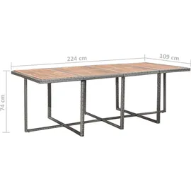 vidaXL Garten-Essgruppe 13-tlg. Anthrazit