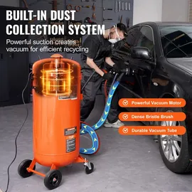 Vevor Vakuum-Sandstrahler 106L, staubfreier Sandstrahler mit eingebautem 1200 W Vakuumsystem, 60-110 PSI Hochleistungs-Strahlgerät zur Staubkontrolle und Strahlmittelrückführung