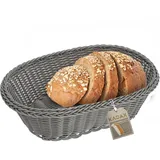Kadax Geflochtener Korb, Brotkorb aus Polypropylen, Obstkorb, Grau, Oval