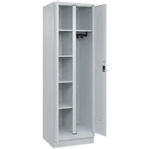 C+P Wäsche-/Kombispind Classic PLUS, Sockel, 2 Abteile, 1950x600x500mm, 7035/703 Verschluss Sicherheits-Drehriegel Front RAL 7035 Lichtgrau