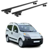 Aurilis OMAC Dachträger Alu Grundträger für Citroen Nemo 2008-2013 3-5 türig Schwarz ABE 2x (2-St), Wasserbeständig,Abnehmbar,Multifunktional,Leichtgewichtig schwarz
