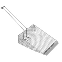 HENDI Frittierschaufel, mit 225 mm langem Drahtgriff, Doppelmaschig, Küchensieb,