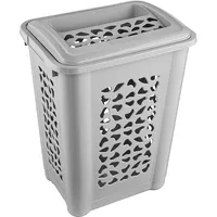 KEEEPER Wäschebox mit Einwurfschlitz und aufklappbarem Deckel, 60 l, Per, Nordic Grey