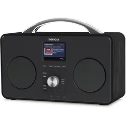 Lenco Internet-Radio PIR-645 mit DAB+/FM Radio, wiederaufladbarem Akku und Bluetooth, schwarz