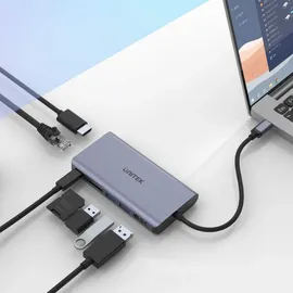 UNITEK uHUB S7 USB-C 100W HDMI DisplayPort, Ethernet