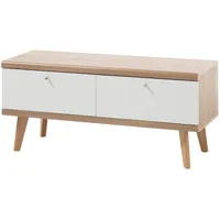 Furn.design TV-Lowboard weiß Eiche Riviera TV-Unterteil skandinavisch 107 x
