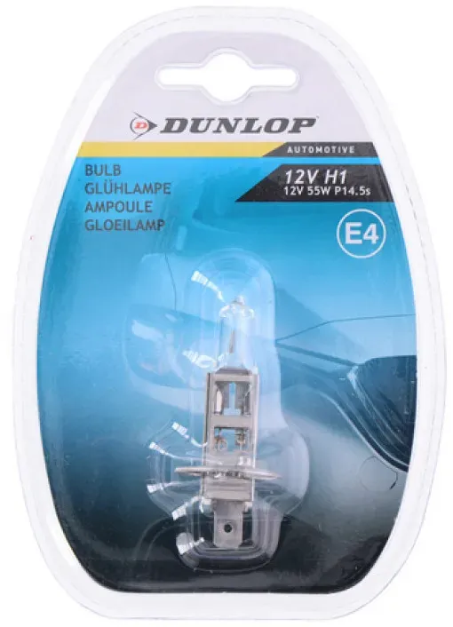 1 Stück Halogenlampe für Scheinwerfer H1 55 W 12 V P14.5s E4 Dunlop