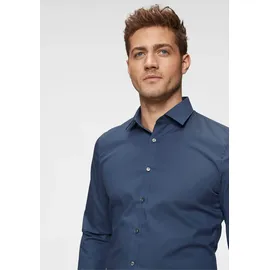 Olymp Businesshemd OLYMP No. Six super slim, Herren, Gr. 39, Normaler Arm, blau (rauchblau), 97% Baumwolle, 3% Elastolefin, Hemden,