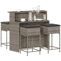 vidaXL Gartenbar-Set 5-tlg. Grau