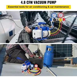 Vevor AC Vakuumpumpe Unterdruckpumpe Set 4,8 CFM 5PA 0–800PSI HVAC mit Koffer