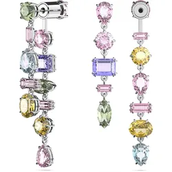 Paar Ohrstecker SWAROVSKI "GEMA, 5656417", bunt (metallfarben, rosa, orange, blau, grün, türkis, rosa, orange, blau, grün, türkis), Ohrringe, Damen, Metall, mit Swarovski Kristall