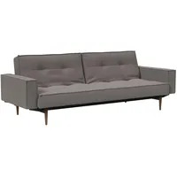 Innovation Living Schlafsofa mit Armlehnen Splitback Styletto dunkel Stoff Grau Grey