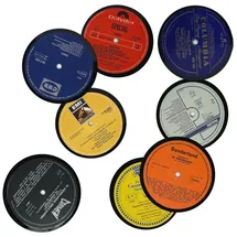 Yesterday's Vinyl Vinyl Untersetzer im 8er Set aus echten Schallplatten im zufälligen Design