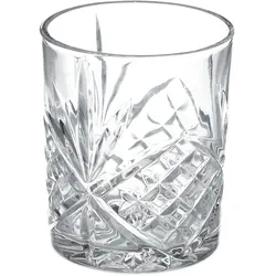 Relaxdays Whisky Gläser im 4er Set, mit Geschenkbox, abstraktes Muster, Barzubehör für Rum, HxD: 10 x 8 cm, transparent